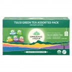 Organic India TULSI GREEN TEA ASSORTED 25 Tea Bags, Amazing Combination Refreshes